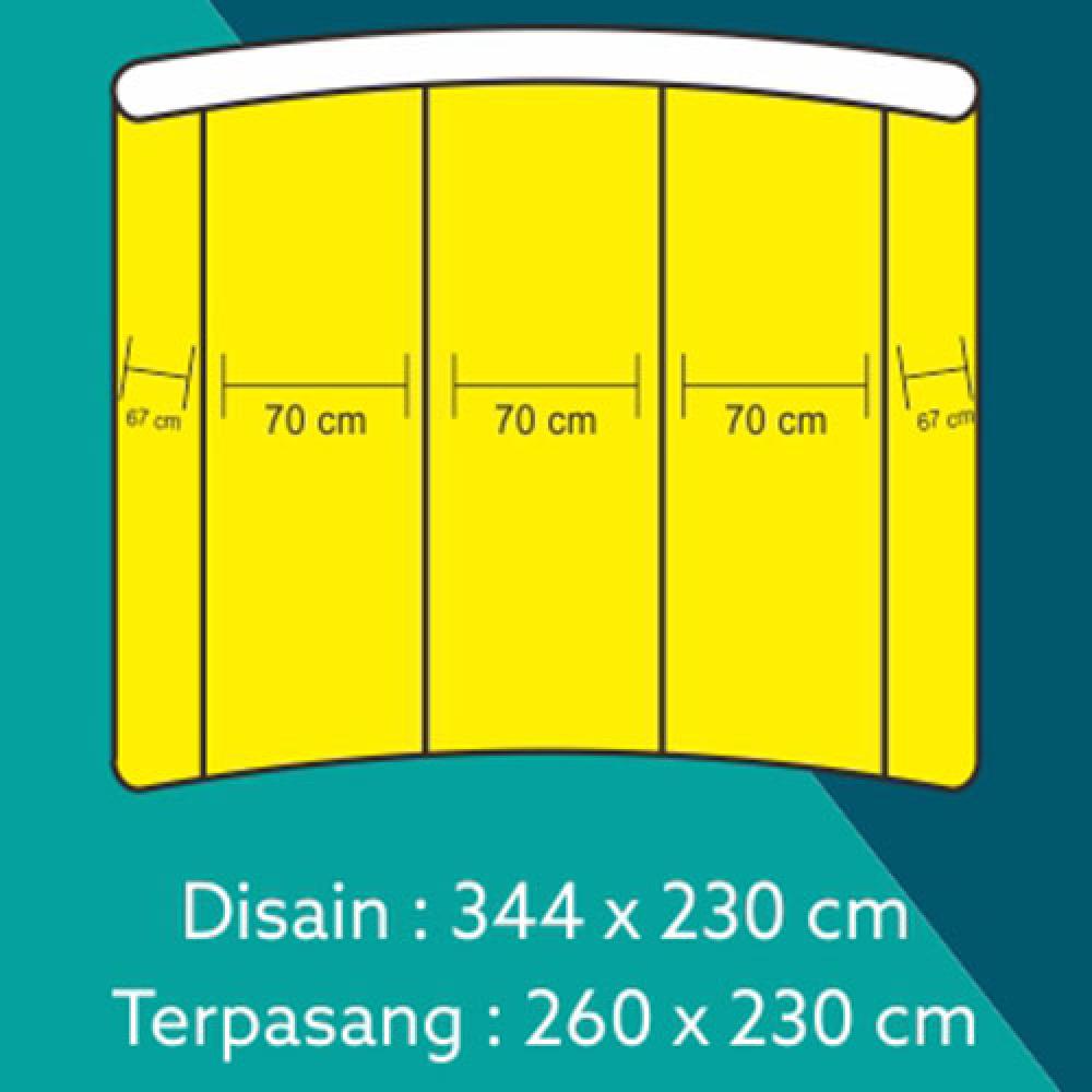 Backwall Portable 3x3 Curve Laminasi Glossy