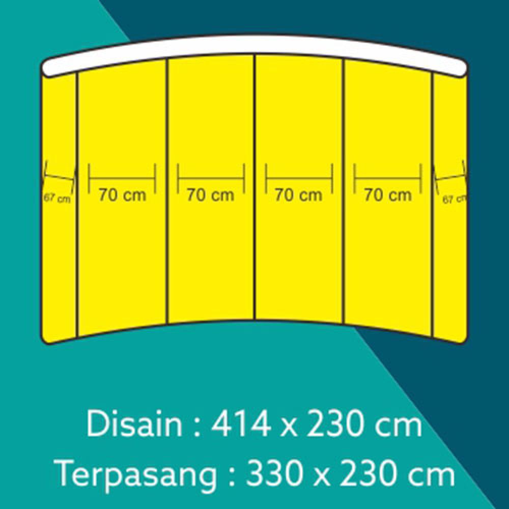 Backwall Portable 3x4 Curve Laminasi Matte