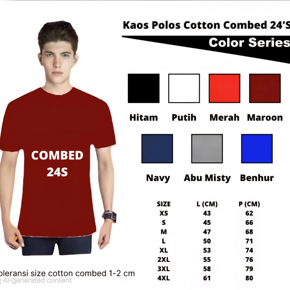 Kaos Cotton 20s - XS
