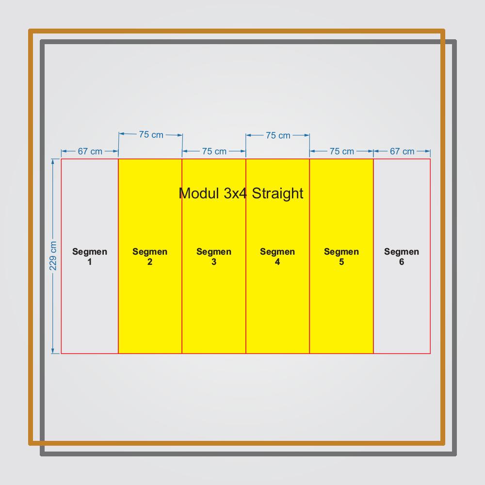 Backwall Portable 3x4 Straight Laminasi Matte